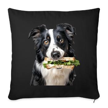 Border Collie - Sofa pillowcase 17,3'' x 17,3'' (45 x 45 cm) - black - Front