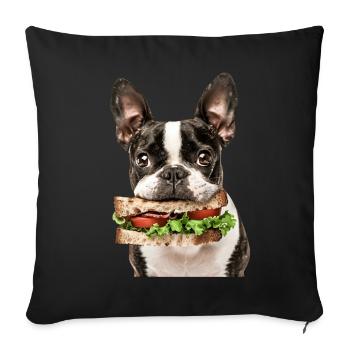 Boston Terrier - Sofa pillowcase 17,3'' x 17,3'' (45 x 45 cm) - black - Front