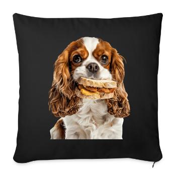 Cavalier King Spaniel - Sofakissenbezug 45 x 45 cm - Schwarz - Vorne