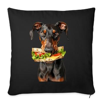 Dobermann - Sofakissenbezug 45 x 45 cm - Schwarz - Vorne