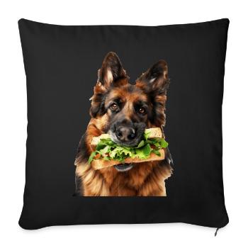Deutscher Schäferhund - Sofakissenbezug 45 x 45 cm - Schwarz - Vorne