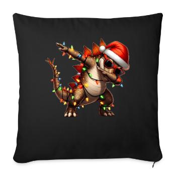 Lunettes de soleil à pois Stegosaurus dinosaure Nied - Housse de coussin décorative 45 x 45 cm - noir - Devant