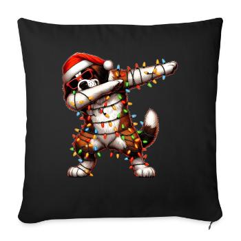 Tupfende Bernhardiner Hund Sonnenbrille Niedlich W - Sofakissenbezug 45 x 45 cm - Schwarz - Vorne
