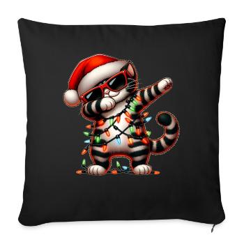 Polka Dot Tabby Cat Orange Cat Sunglasses Never - Sofa pillowcase 17,3'' x 17,3'' (45 x 45 cm) - black - Front