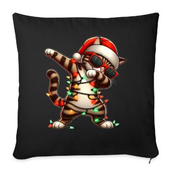 Polka Dot Tabby Cat Orange Cat Sunglasses Never - Sofa pillowcase 17,3'' x 17,3'' (45 x 45 cm) - black - Front
