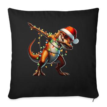 Dabbed T-Rex Dinosaur Tyrannosaurus Rex Weihn - Sofa pillowcase 17,3'' x 17,3'' (45 x 45 cm) - black - Front
