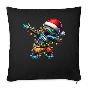 Dabbing Tiki Luau Masque Tiki Hawaïen - Housse de coussin décorative 45 x 45 cm - noir - Devant