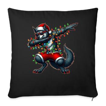 Dabbing loup-garou lunettes de soleil Noël mignon - Housse de coussin décorative 45 x 45 cm - noir - Devant