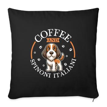 Café et Spinone Italiano - Housse de coussin décorative 45 x 45 cm - noir - Devant
