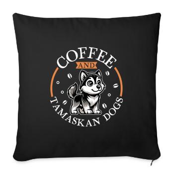 Café et Tamaskan - Housse de coussin décorative 45 x 45 cm - noir - Devant