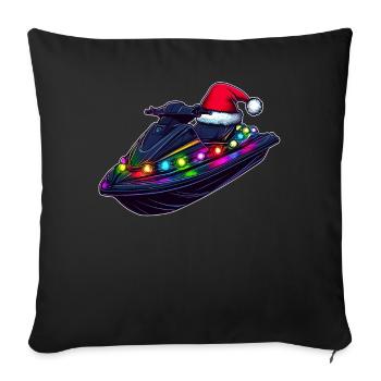 Jet Ski Jet Skiing Weihnachtsmütze Xmas - Sofakissenbezug 45 x 45 cm - Schwarz - Vorne
