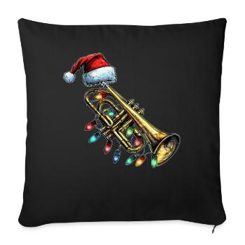 Trompette Instrument de musique - Housse de coussin décorative 45 x 45 cm - noir - Devant