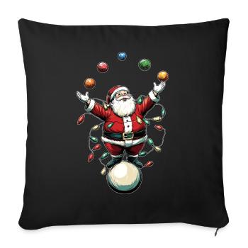 Juggling Santa Claus Juggler Circus Weihn - Sofa pillowcase 17,3'' x 17,3'' (45 x 45 cm) - black - Front