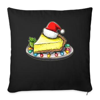 Key Lime Pie Santa Hat Xmas - Sofa pillowcase 17,3'' x 17,3'' (45 x 45 cm) - black - Front