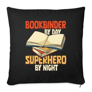 Bookbinder - Sofa pillowcase 17,3'' x 17,3'' (45 x 45 cm) - black - Front