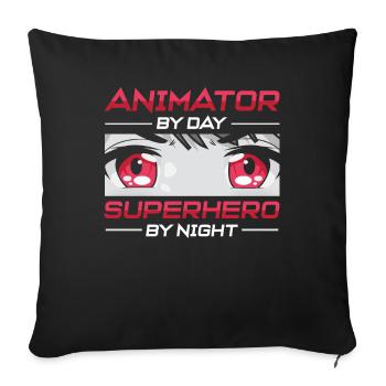 Animator - Sofa pillowcase 17,3'' x 17,3'' (45 x 45 cm) - black - Front