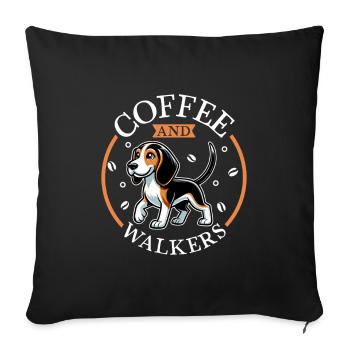 Coffee and Treeing Walker Coonhound - Sofa pillowcase 17,3'' x 17,3'' (45 x 45 cm) - black - Front