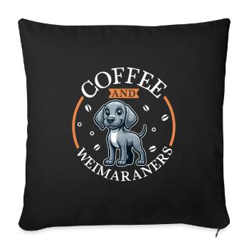 Café et braque de Weimar - Housse de coussin décorative 45 x 45 cm - noir - Devant
