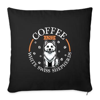 Coffee and Berger Blanc Suisse - Sofa pillowcase 17,3'' x 17,3'' (45 x 45 cm) - black - Front
