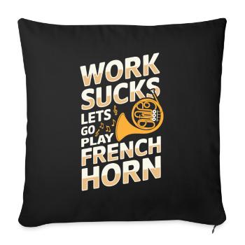 Horn player French Horn - Sofa pillowcase 17,3'' x 17,3'' (45 x 45 cm) - black - Front