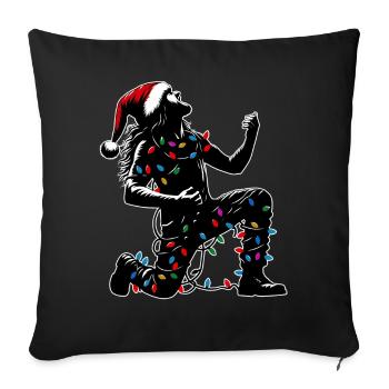 Funny Air Guitar Guitarist Christmas Hat Xmas - Sofa pillowcase 17,3'' x 17,3'' (45 x 45 cm) - black - Front