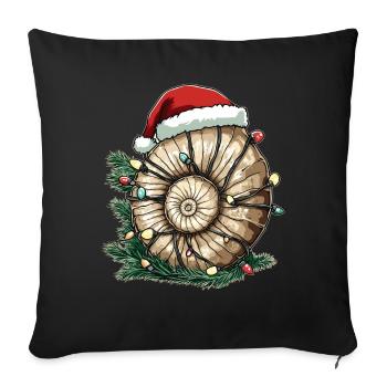 Funny Ammonite Fossil Santa Hat Xmas - Sofa pillowcase 17,3'' x 17,3'' (45 x 45 cm) - black - Front