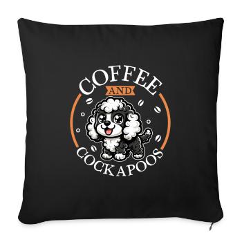 Café et Cockapoo - Housse de coussin décorative 45 x 45 cm - noir - Devant