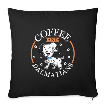 Café et Dalmatiens - Housse de coussin décorative 45 x 45 cm - noir - Devant