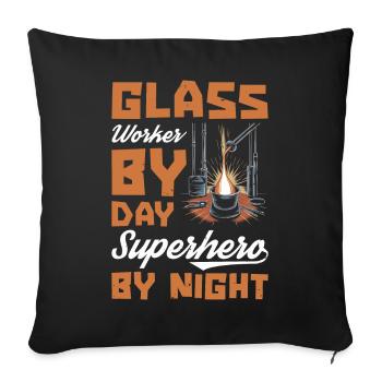 Glass worker - Sofa pillowcase 17,3'' x 17,3'' (45 x 45 cm) - black - Front