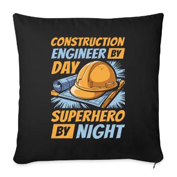 Civil engineer - Sofa pillowcase 17,3'' x 17,3'' (45 x 45 cm) - black - Front