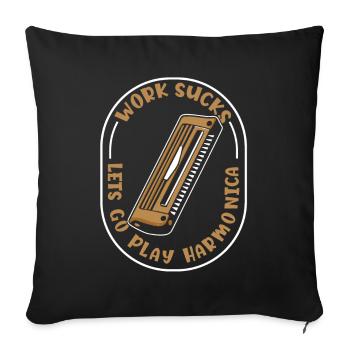 Harmonica - Sofa pillowcase 17,3'' x 17,3'' (45 x 45 cm) - black - Front