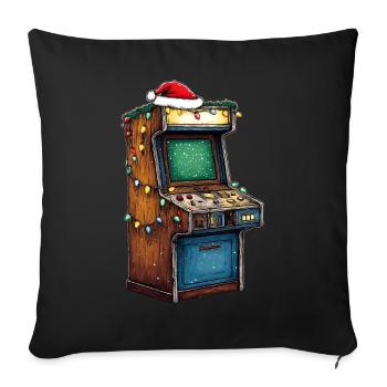 Arcade Slot Machine 80s Retro Video Games - Sofa pillowcase 17,3'' x 17,3'' (45 x 45 cm) - black - Front