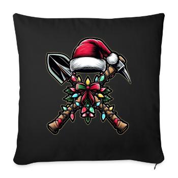Pickaxe and Shovel Archaeologist Archaeology - Sofa pillowcase 17,3'' x 17,3'' (45 x 45 cm) - black - Front