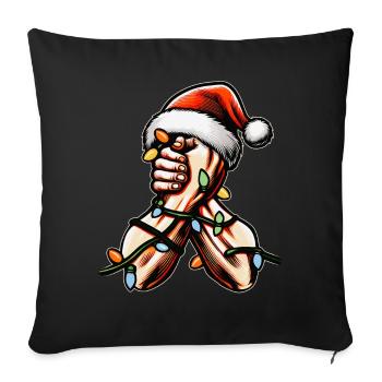 Arm Wrestling Arm Wrestler Weihnachtsmütze Xmas - Sofakissenbezug 45 x 45 cm - Schwarz - Vorne