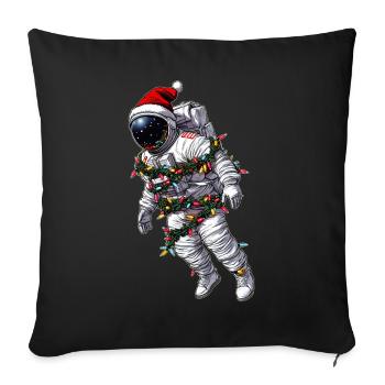 Astronaut Christmas Hat Xmas - Sofa pillowcase 17,3'' x 17,3'' (45 x 45 cm) - black - Front