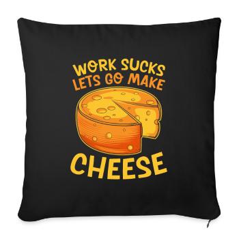 Cheese production - Sofa pillowcase 17,3'' x 17,3'' (45 x 45 cm) - black - Front