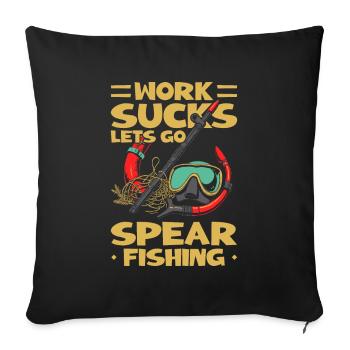 Chasse sous-marine Pêche - Housse de coussin décorative 45 x 45 cm - noir - Devant
