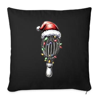 Whisk Christmas Hat Baking Baker Christmas - Sofa pillowcase 17,3'' x 17,3'' (45 x 45 cm) - black - Front
