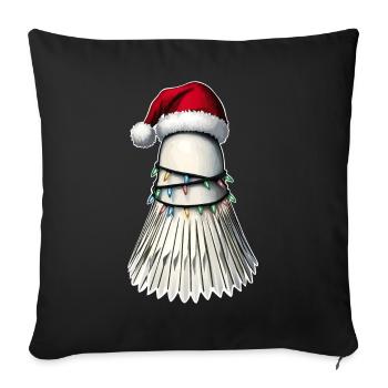 Badminton Badminton Santa Hat Xmas - Sofa pillowcase 17,3'' x 17,3'' (45 x 45 cm) - black - Front