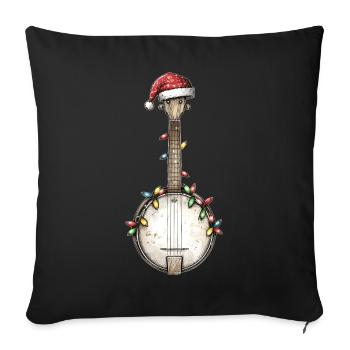 Banjo Player Banjo Player Santa Hat Xmas - Sofa pillowcase 17,3'' x 17,3'' (45 x 45 cm) - black - Front