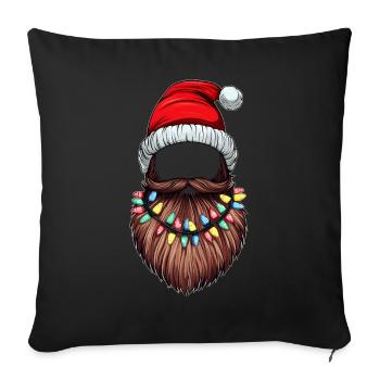 Beard Bearded Christmas Hat - Sofa pillowcase 17,3'' x 17,3'' (45 x 45 cm) - black - Front