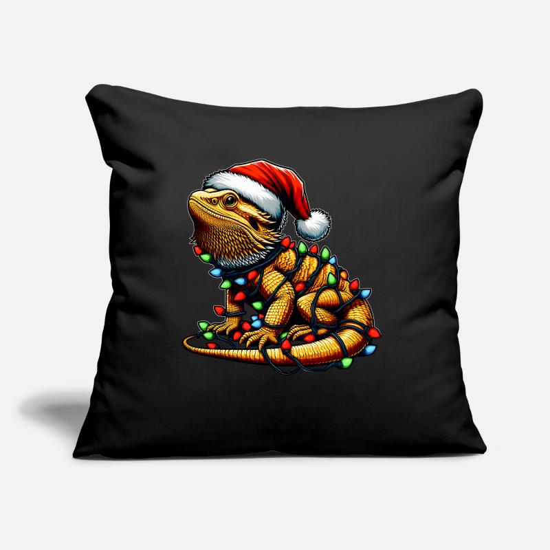 Bearded Dragon Lizard Christmas Hat Xmas Sofa pillowcase 17,3'' x 17,3'' (45 x 45 cm)