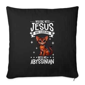 Jésus et mes Abyssins - Housse de coussin décorative 45 x 45 cm - noir - Devant