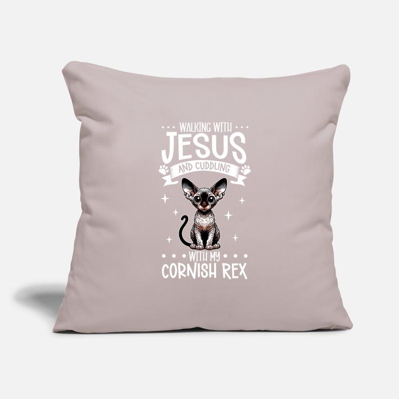 Jésus et mon Rex de Cornouailles Housse de coussin décorative 45 x 45 cm