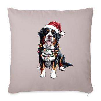 Mignon bouvier bernois chien Noël - Housse de coussin décorative 45 x 45 cm - taupe clair - Devant
