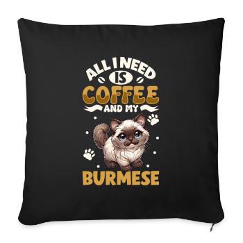 Le café et mon café - Housse de coussin décorative 45 x 45 cm - noir - Devant