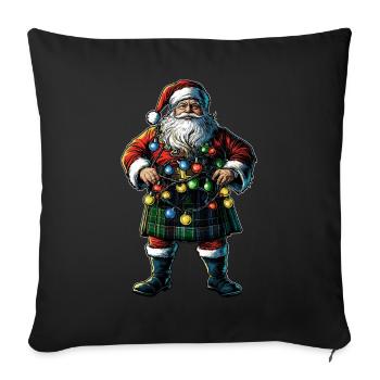 Weihnachtsmann Schottischer Kilt Schottland Weihna - Sofakissenbezug 45 x 45 cm - Schwarz - Vorne