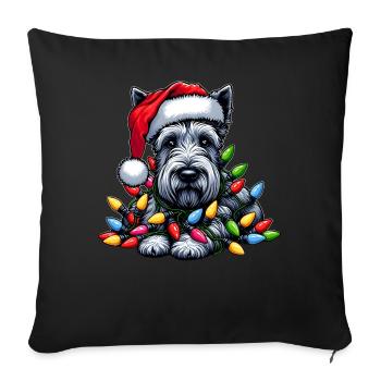 Scottish Terrier Chien Père Noël Noël - Housse de coussin décorative 45 x 45 cm - noir - Devant