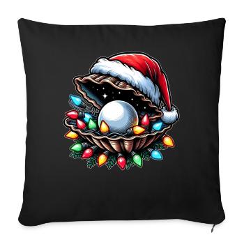 Seashell Seashell Beach Christmas Hat Xmas - Sofa pillowcase 17,3'' x 17,3'' (45 x 45 cm) - black - Front