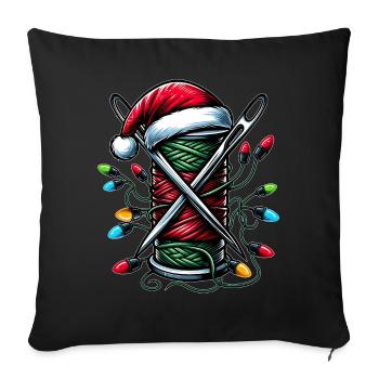 Couture Quilter Quilter Noël Chapeau Noël - Housse de coussin décorative 45 x 45 cm - noir - Devant